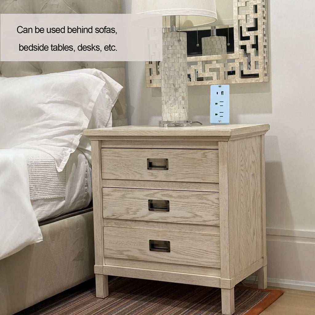 "⚡️ Outlet Extender with USB-A, USB-C & Dual AC Ports – Adjustable 43-62cm, 180° Rotatable for Desks, Couches & Nightstands – Maximize Convenience!"