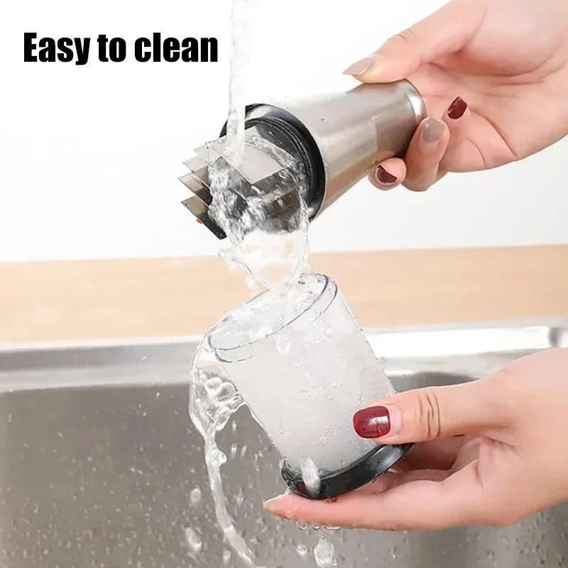 QuickChop™ – Stainless Steel Hand-Press Veggie Cutter
